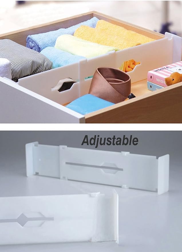 YBM HOME Expandable, Adjustable Drawer Dividers with Strong Secure Spring-Loaded Hold for Bedroom, Bathroom, Closet, Office, and Kitchen Drawers, 12.8 x 3.5 x 2 inches - 2 Pack