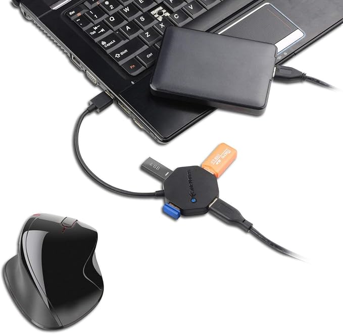 Cable Matters Ultra Mini 4 Port USB Hub (USB 3.0 Hub, USB3 Dock)