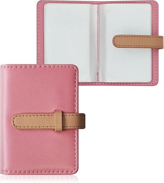 Credit Card Holder with 26 Suitable Slot, ID Card Case PU Leather Wallet for Women Men Business Organiser Pocket (Pink)