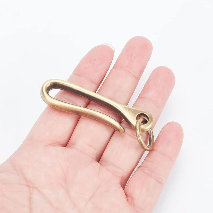 WEBEEDY 6Pcs Japanese Fish Hook Keychain, U Shape Key Hook Car Keychain Key Ring Wallet Holder Belt Clip, 3 Colors
