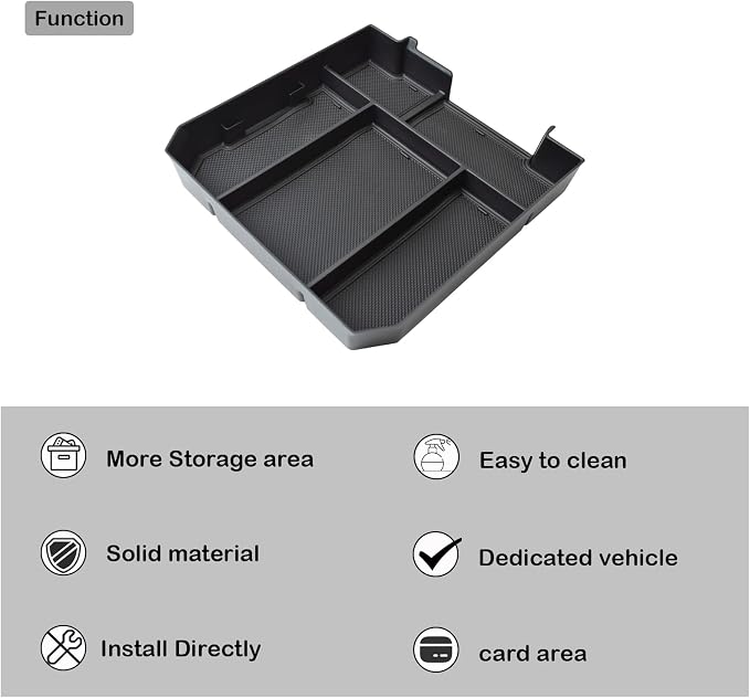 HGWEI Center Console Organizer Compatible with Toyota Tundra 2022 2023 2024 2025 2026 and 2023-2026 Toyota sequoia Accessories Insert Tray Armrest Secondary Storage Box Coin Holder (Black Trim)
