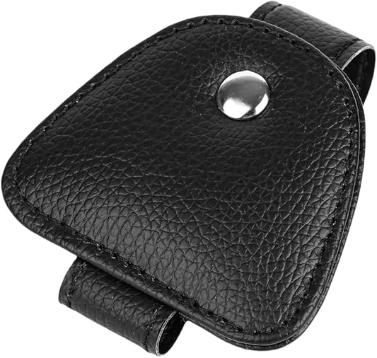 2 Packs Sunglasses Holders for Car Visor - Magnetic Leather Sunglasses Holder and Ticket Card Clip