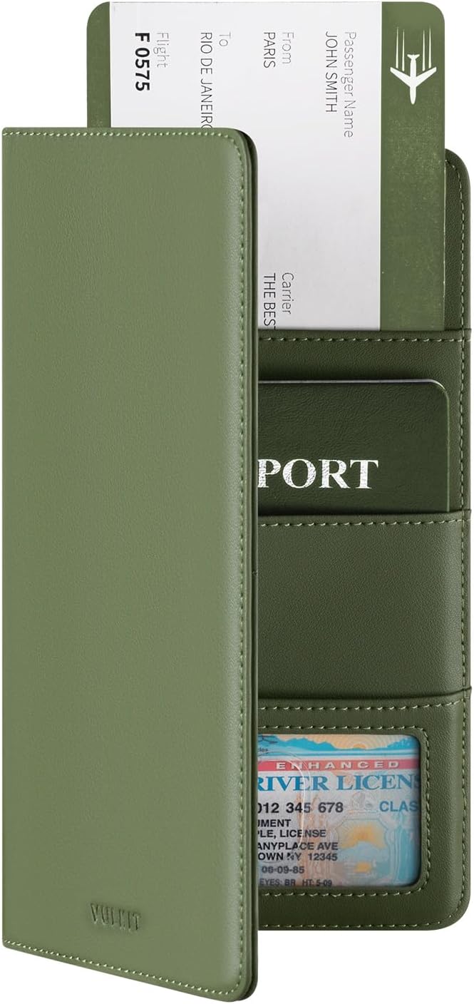 VULKIT Passport Holder Wallet RFID Blocking Travel Wallet for Men & Women
