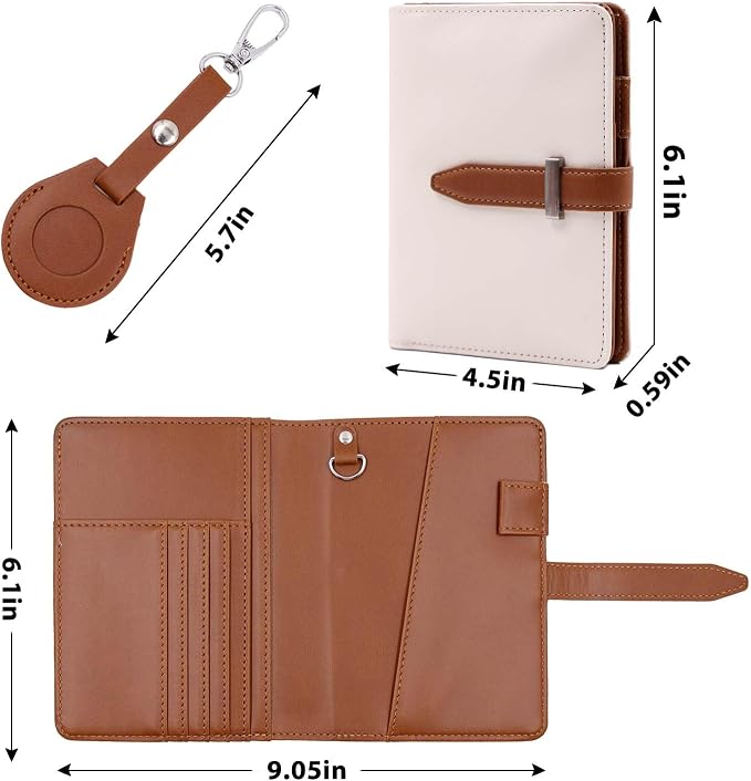 Passport Holder for Men and Women, Cute Passport Wallets, Mulit-Purpose RFID Blocking Passport Holder Wallet, Travel Wallet Passport Cover Case（Cream White）