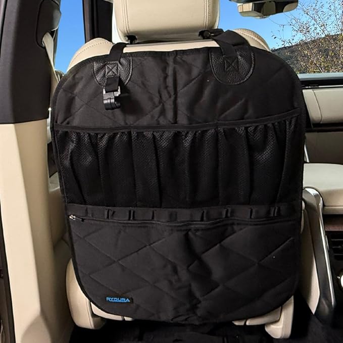 Rydura Car Seat Back Organizer – Waterproof Kick Mat Protector with Multiple Pockets – Backseat Storage for Kids, Pets & Travel – Durable & Easy to Clean – Universal Fit for Cars, Trucks & SUVs