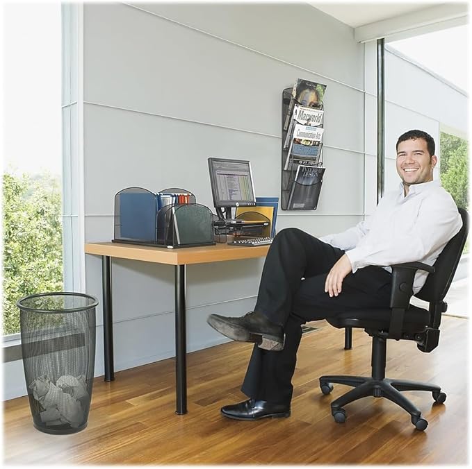Safco 3603BL Wood Desk Riser, Optimize Supplies and Monitor Heights, Organize Desk and Tables, 8.25 Inch Riser, Black