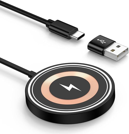 Wireless Charger for Samsung 15W Magnetic Wireless Charger Magnet Fast Charging Pad for Samsung Galaxy S26/S25 Ultra/S24/S23/S22/S21/Z Fold Flip 7 6 Google Pixel 10 Pro XL 9 8a 7a, USB A/C Charge Port