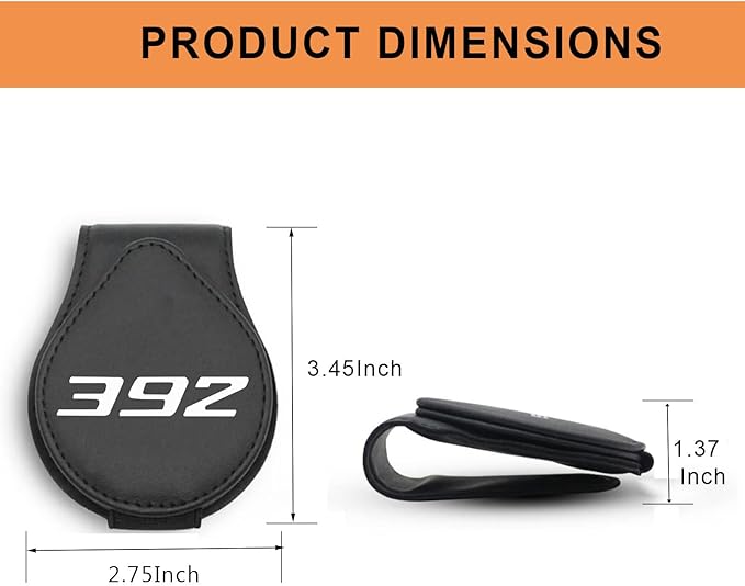 Car Sunglasses Holder for Dodge 392 Car Sun Visor Leather Glasses Sunglass Clip Magnetic Eyeglass Hanger Mount Car Accessories 392 Owners