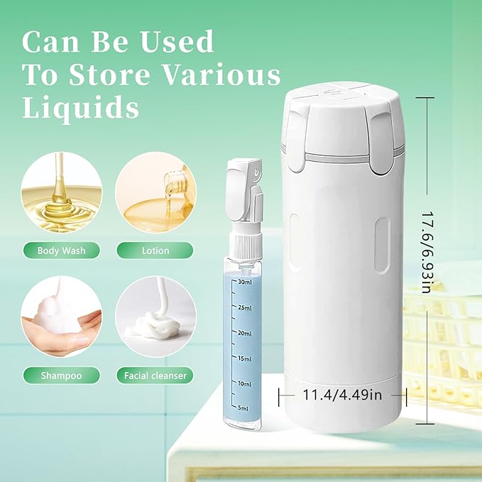 4 in 1 travel bottle,Travel Bottles for Toiletries,Refillable, Leak Proof and Portable,Suitable for Storing Shampoo, Shower Gel, Laundry Detergent, Suitable for Travel, Camping and Gym (Gray)