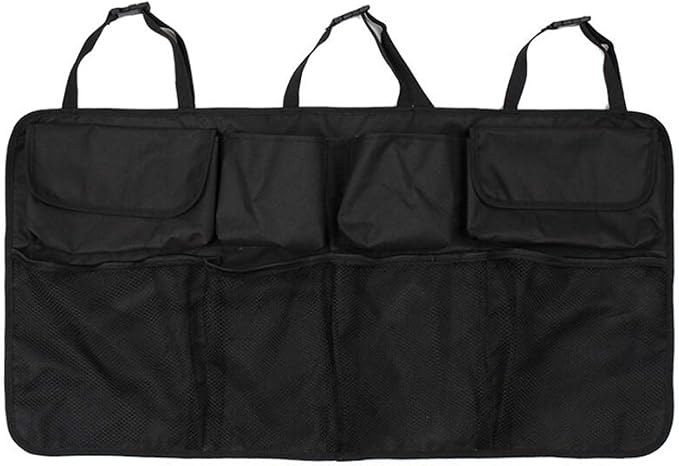 Car Backseat Trunk Organizer Cargo Truck Organizer Foldable Backseat Storage for Car,Truck, SUV, Van Organizers Back Seat Mesh Pockets