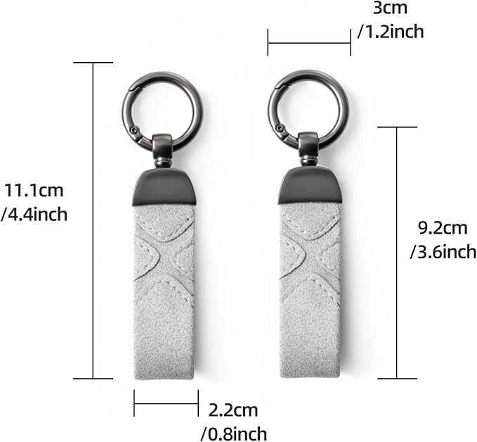 BETTERHUMZ Leather Suede Car Keychain,Key Chain Clip for Alcantara, Anti-Lost D-Ring for Men and Women Car Accessories