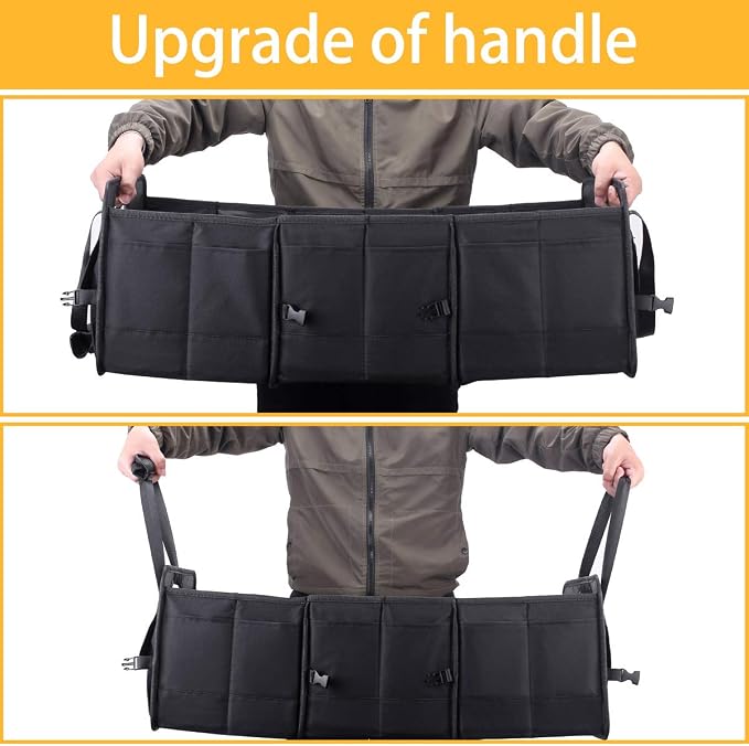 AUTOARK Multipurpose Car SUV Trunk Organizer with Removable Insulation Leakproof Cooler Bag,Durable Collapsible Adjustable Compartments Cargo Storage,AK-100