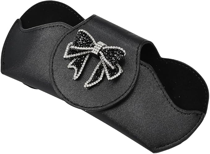 Sunglasses Holder for Car Visor, PU Leather Glasses Case with Clips Magnetic Closure Eyeglasses Holder