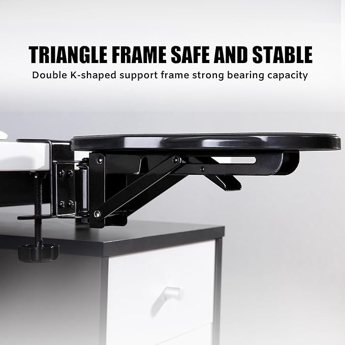 Computer Arm Rest for Desk, 180° Adjustable Rotating Desk Extender Tray, 90° Foldable Elbow Arm Support, Ergonomic Desk Arm Wrist Rest Shelf for Home and Office