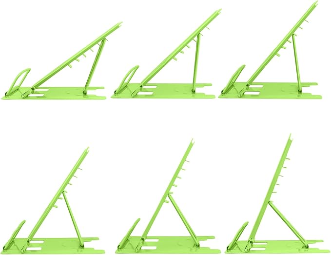 Honagu Small Book Stand Book Holder Metal Desk Stand for Reading Hands Free, Adjustable Cookbook Documents Holder, Portable for Music Books, Textbook, Recipe, Tablet, Ipad, Great Gifts (Green)