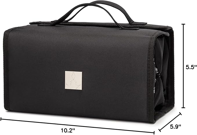ROYALFAIR Roll Up Makeup Bag, Travel Toiletry Bag for Women with 4 Clear TSA Approved Pouches, Hanging Travel Organizer, Folding Cosmetic Bag for Men and Women