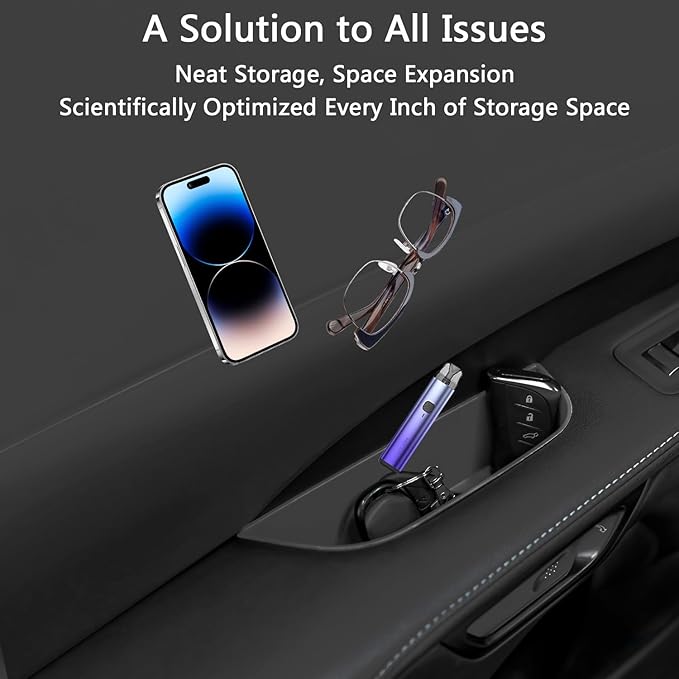 4PCS Car Door Organizer Tray for RX 2023 2024 2025 Front & Rear Door Pocket Inner Organizer Trays TPE for RX Hybrid RX 350h 500h F Sport Premium+ Luxury F Sport Accessories Black