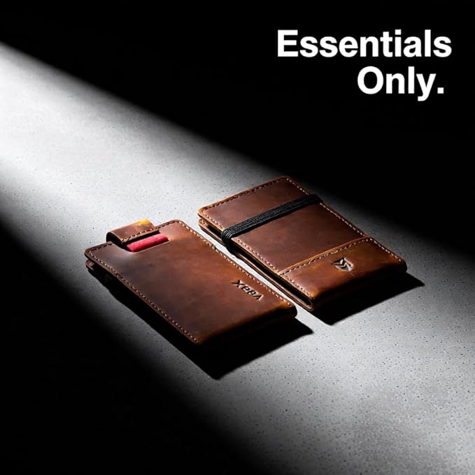 RFID Minimalist Slim Wallet for Men and Women, Holds Up to 12 Cards, Cash, Key Thin and Lightweight Credit Card Holder Vintage Color