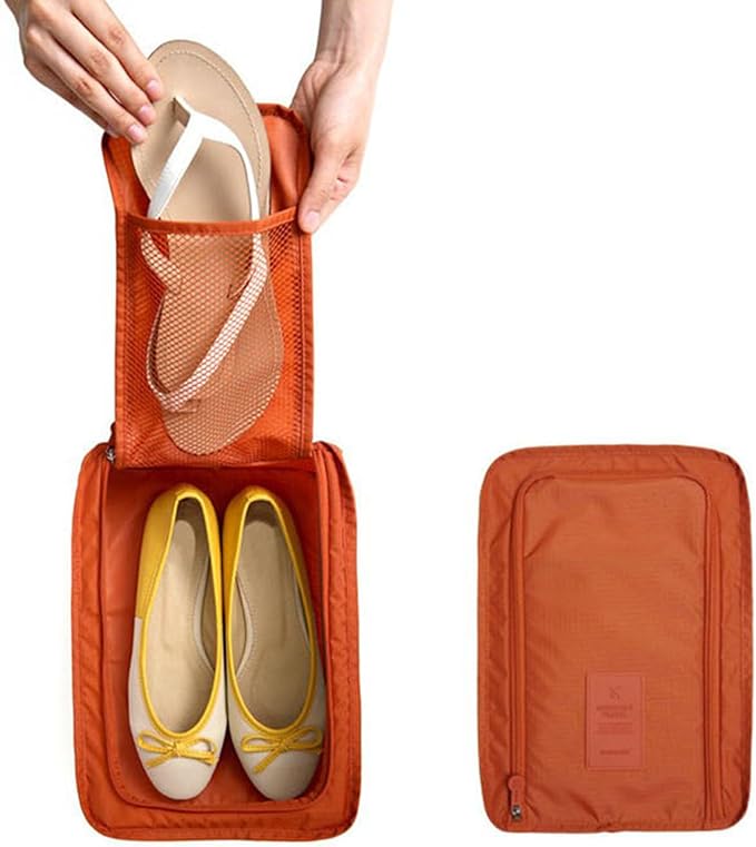 Multipurpose Travel Shoe Organiser Polyester Carryall with Separate Compartments for Gym Essential Practical Shoe