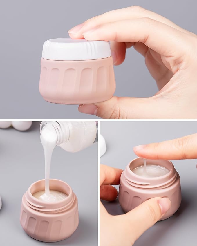 Mrsdry Travel Bottles for Toiletries 8 Pack, Travel Size Toiletries, Tsa Approved Travel Size Containers 3oz, with Travel Essentials Clear Bag, Leak Proof Silicone Squeezable Creams Jars