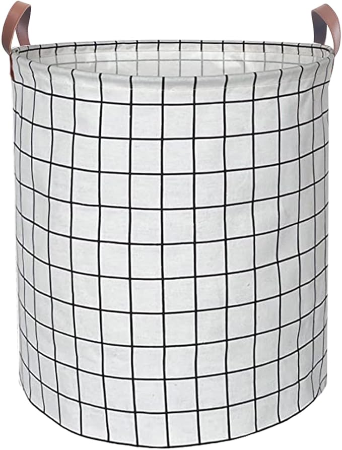 Waterproof Laundry Hamper Collapsible Laundry Basket Leather Handle Laundry Bag Large Clothes Storage Toy Organization for Bathroom Bedroom Laundryroom College Dorms (Laundry Basket-003)