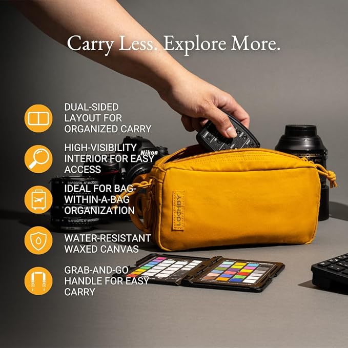 LOCHBY® Venture Pouch | Multipurpose Tactical Tool Bag | Water Resistant Waxed Canvas | Dual-Sided Zipper Pouch | for Motorcycle, Bike, EDC, Pen, Pencil, Art, Tech & Travel