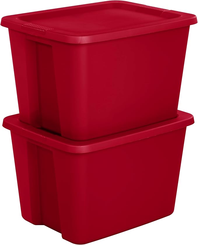 18 Gallon Plastic Storage Bins with Lids, Large Stackable Tote Containers for Home Organization