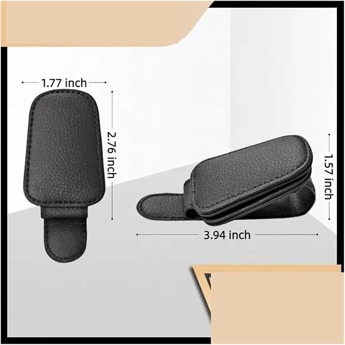 Car Glasses Cases for Sunglass Holder Car Visor Sunglasses Clip Magnetic Leather Glasses Black/1PCS (Black)