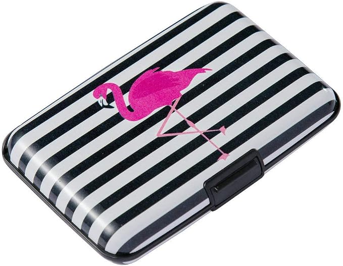 ELFISH Mini RFID Aluminum Wallet Credit Cards Holder Business Card Case Metal ID Case for Men Women (Crane)