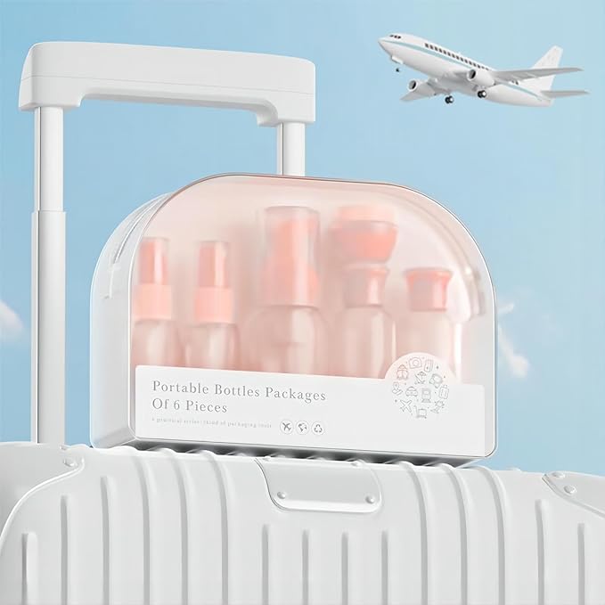 Valentines Day Gifts for Her Travel Size Spray Bottles Travel Bottles TSA Approved Small Travel Containers Leakproof for Shampoo Lotion with Funnel Pipette Spatula Labels (Pink)