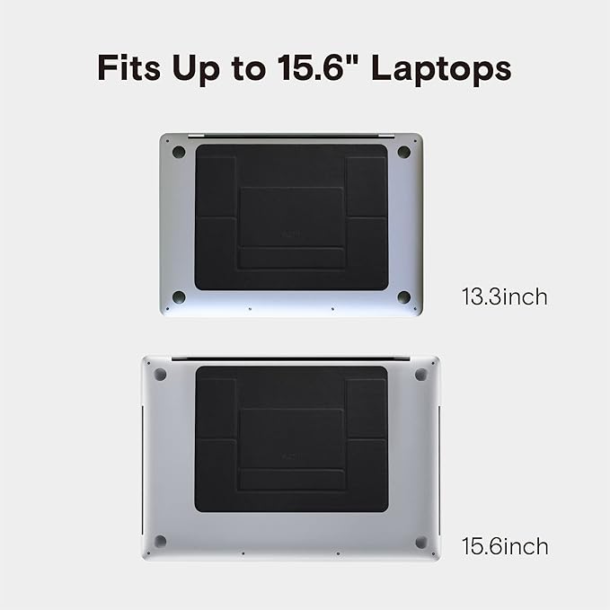 MOFT Laptop Stand for Desk, Stick-On Computer Stand with Dual-Angle, Ergonomic Laptop Riser Holder for Travel, Foldable & Portable MacBook Stand Fits 11.6"-16" Laptops, Black