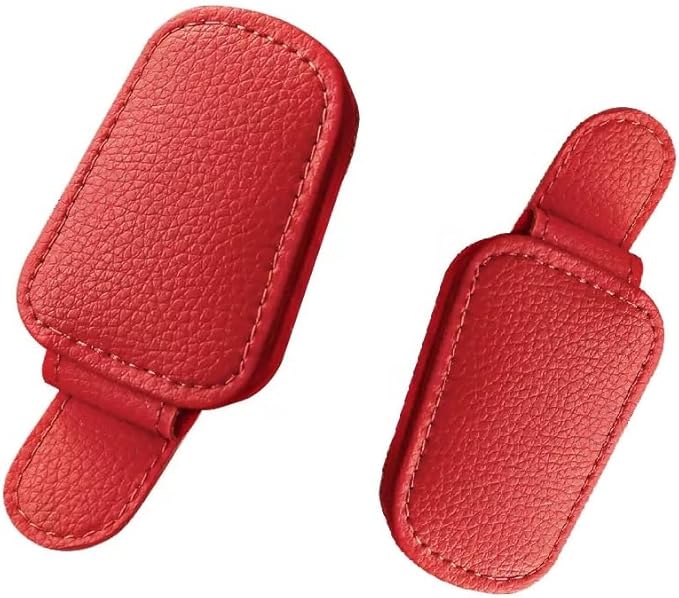 AALFA Sunglasses Holders Universal Fit Leather Clips for Easy Access Magnetic Flap Elastic Cloth Premium Auto Accessories