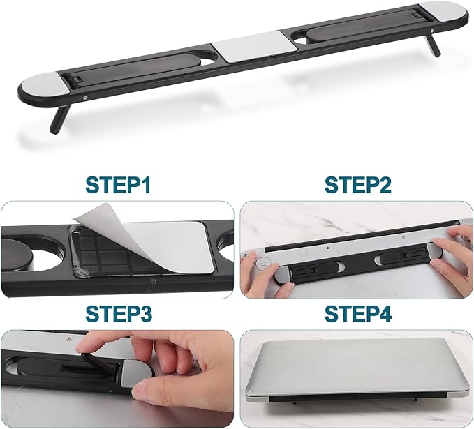 Foldable Keyboard Riser Stand, Self-Adjusting Laptop Feet with Dual Angles Small Computer Stand Portable PP Computer Keyboard Lift for Desk