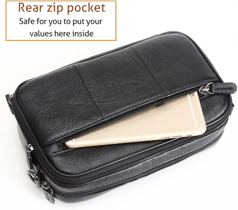 KPYWZER Leather Clutch Purse Wallet Men Wrist Bag