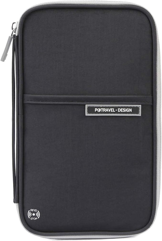 VanFn Passport Wallets, Travel Wallet, RFID Family Passport Holder, Trip Document Organizer (Black)