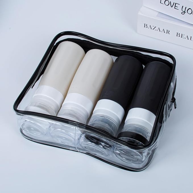 vodvob TSA Approved Travel Bottles Set, 16 Pack Leak Proof Silicone Refillable Containers for Toiletries, Perfect for Shampoo, Conditioner, Lotion & Travel Essentials (tz-4)