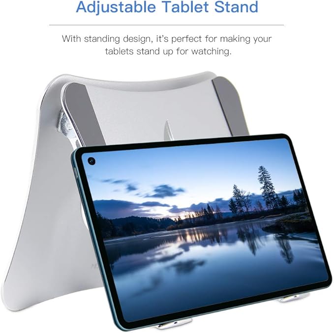 Ergonomic Adjustable Laptop Riser, Computer Stand Laptop Holder Compatible with 10-15.6" Laptops and Tablets (Aluminum, Silver)