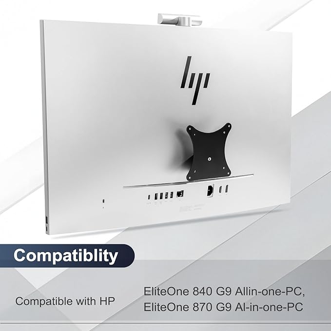 Monitor Arm/Mount VESA Bracket Adapter Compatible with HP EliteOne 840 G9, 870 G9 All-in-One PC 100 * 100mm 75 * 75mm Black