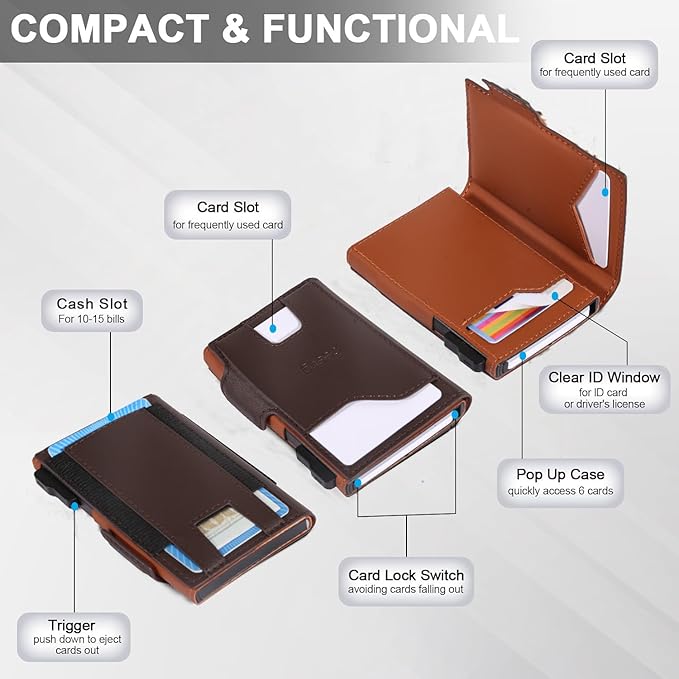 Minimalist Wallets For Men - Slim RFID Wallet I Scratch Resistant-business card holder -Credit Card Holder & Money Clip, Easily Removable Money & Cards - Mens Wallets