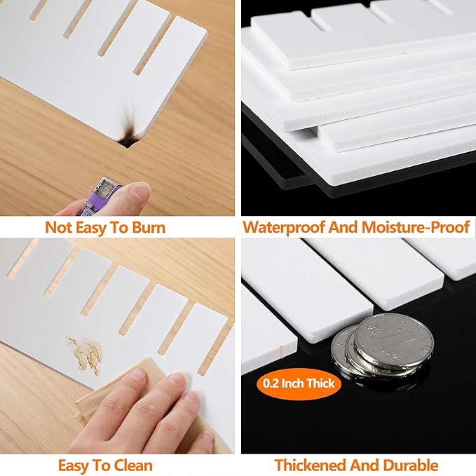 12Pcs Drawer Dividers,18.5"x4.3", Thick, DIY Drawer Separators, Large Adjustable Dresser Drawer Organizer for Clothes, Bedroom, Bathroom, Kitchen Cutlery, Desk, Office Storage