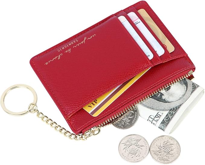 Women's 8 Cards Slim Minimalist Card Holder Coin Changes Purse Keychain Front Pocket Wallet | 8 Cards, Slim, Minimalist, Coin Changes, Purse, Keychain