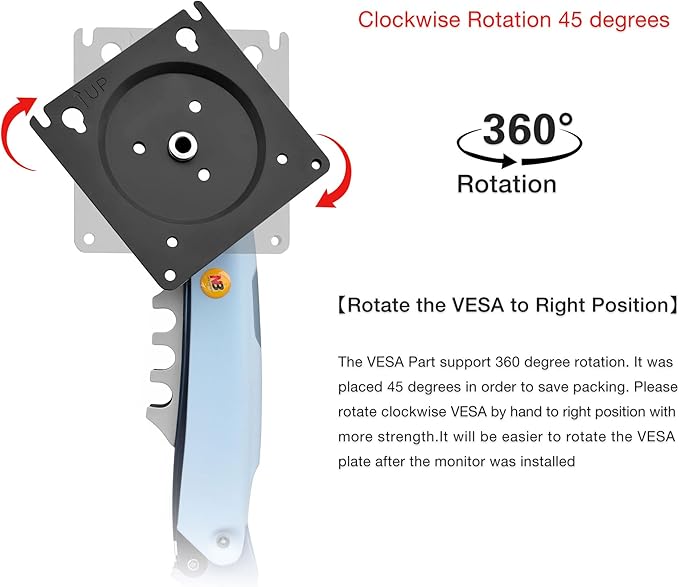 Monitor Mount,Fits 17-30" or Bigger Computer Monitors(Within 19.8lbs), Adjustable Stand with Tilt Rotation Swivel Function, Desk Mount F80 Series (Lake Blue)