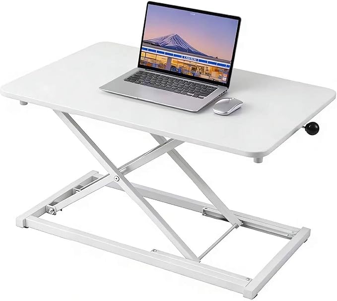 Standing Desk Converter Adjustable Height,Keyboard Riser for Stand Up Desk Riser,Computer Keyboard Stand for Desktop,Ergonomic Sit Stand Computer Workstations White Size 23.6 Inch