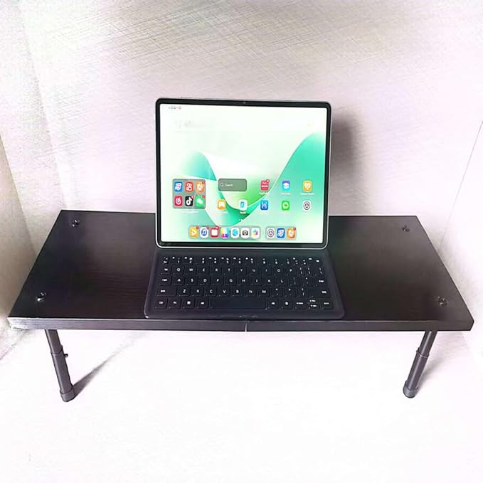 Black desktop monitor stand, comfortable lifting, computer storage, mobile phone, tablet, headphones, gaming, home appliances, office supplies