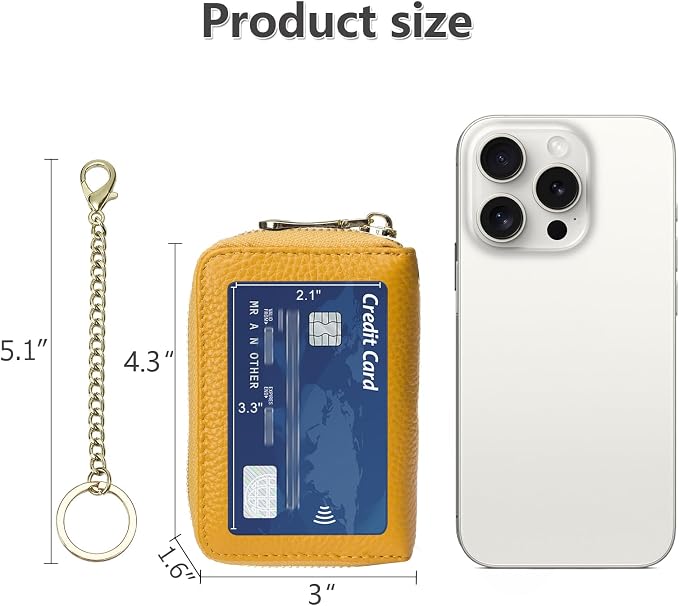 imeetu Rfid Credit Card Holder,Genuine Leather Businese Card Case,Rfid Blocking Wallet for Women & Men