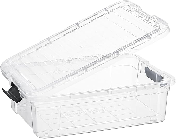 Superio Storage Bins with Lids- 3 Pack, 7.4 Qt Clear Boxes for Organizing, Stackable Plastic Containers- BPA Free, Non-Toxic, Odor Free, Organizer for Home, Office, Dorm