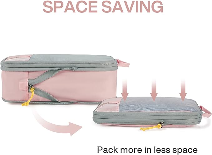 BAGSMART 6 Set /4 Set/2 Set Compression Packing Cubes for Travel, Lightweight Luggage Organizer Bags, Durable Space Saver Bags Travel Essentials