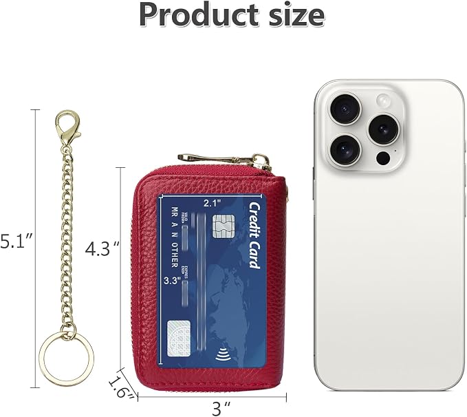 imeetu Rfid Credit Card Holder,Genuine Leather Businese Card Case,Rfid Blocking Wallet for Women & Men