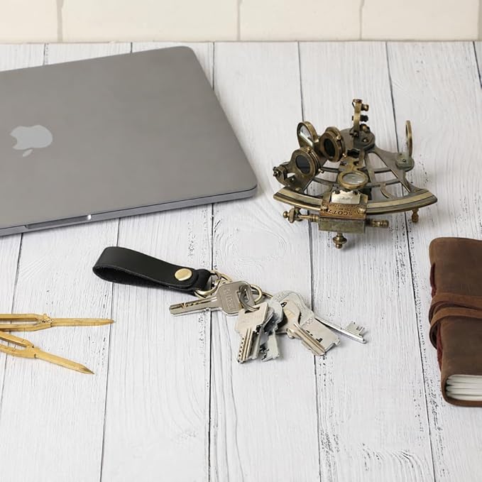 Genuine Leather Keychain with Belt Loop - Key Case Leather Tactical HK EDC Clip Fob Keychain Leathers Key Holder