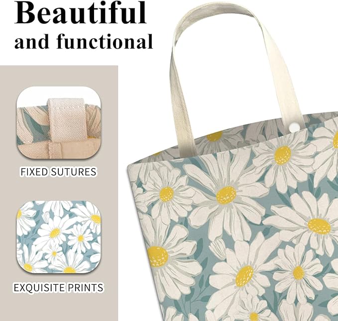 Car Trash Can, Cute Car Trash Bag, Hanging Car Organizer and Storage Bag, Trash Bin for Car Accessories, Vehicle, Travelling, Camping Cute Blue White Daisy